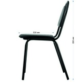 Стул Furniture РС00М-102-01/ТК-2 Стандарт, каркас металл чёрный, обивка ткань серая с чёрным