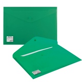 Папка-конверт с кнопкой BRAUBERG 221363, А4, до 100 листов, непрозрачная, зеленая, СВЕРХПРОЧНАЯ 0,2 мм