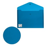 Папка-конверт с кнопкой BRAUBERG 221362, А4, до 100 листов, непрозрачная, синяя, СВЕРХПРОЧНАЯ 0,2 мм