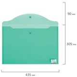 Папка-конверт с кнопкой БОЛЬШОГО ФОРМАТА (305х435 мм), А3, прозрачная, зеленая, 0,18 мм, BRAUBERG, 224033