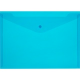 Папка-конверт на кнопке Attache КНК А4, прозрачная синяя, 180 мкм, 10 шт