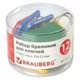 Бирки для ключей пластиковые BRAUBERG 231152, 12 шт. в упак, ассорти