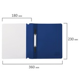 Скоросшиватель пластиковый BRAUBERG 224801, малого формата (160х228 мм), А5, 130/180 мкм, синий