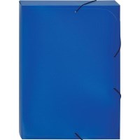 Папка-короб пластиковая на резинках А4 Attache, синяя, ширина корешка 40 мм