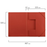 Папка на резинках BRAUBERG &quot;Office&quot; 227711, красная, до 300 листов, 0,5 мм