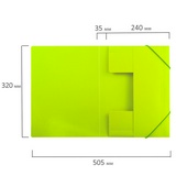 Папка на резинках BRAUBERG &quot;Neon&quot; 227460, неоновая, зеленая, до 300 листов, 0,5 мм
