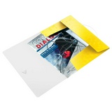 Папка-короб на резинке Leitz Wow 45990016, А4, пластиковая, желтая