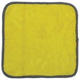 Салфетка универсальная двусторонняя ЛАЙМА 604686, плотная микрофибра (плюш), желтая/серая, 35х35 см