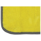 Салфетка универсальная двусторонняя ЛАЙМА 604686, плотная микрофибра (плюш), желтая/серая, 35х35 см