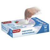 Перчатки одноразовые Paclan 407170/407171, виниловые неопудренные, размер М, 100 шт