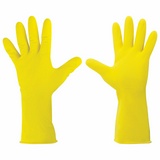 Перчатки хозяйственные латексные ЛАЙМА &#34;Стандарт&#34;, многоразовые, хлопчатобумажное напыление, размер L 600270