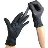 Перчатки нитриловые черные, 50 пар (100 шт.), неопудренные, прочные, размер L (большой), ЛАЙМА, 606295