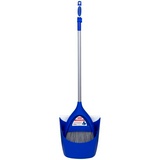 Совок для мусора OfficeClean Professional со щеткой-сметкой, складной, метал. ручка 66см, резин. кромка