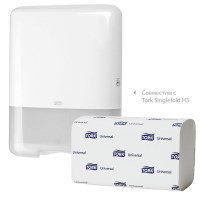 Полотенца бумажные Tork Universal H3 120108 ZZ-сложения, белые, 1-слойные, 20х250 л