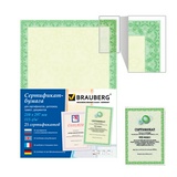 Сертификат-бумага для лазерной печати BRAUBERG, А4, 25 листов, 115 г/м2, &quot;Зеленый интенсив&quot;, 122623