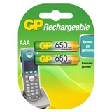 Аккумулятор GP 650mAh AAA HR03 NiMh, 2 шт