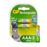 Аккумулятор GP 650mAh AAA HR03 NiMh, 2 шт