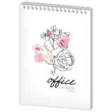 Блокнот Office Flowers А5 60 л, клетка, спираль