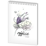 Блокнот Office Flowers А5 60 л, клетка, спираль