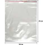 Пакет с замком (Zip Lock) с европодвесом 20 х 25 см, 60 мкм, 100 шт/уп