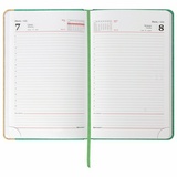 Ежедневник датированный на 2021 BRAUBERG SimplyNew 111408, кожзам, А5, зеленый с кремовым, 138х213 мм