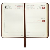 Ежедневник датированный на 2021 BRAUBERG Iguana 111430, кожзам, золотой срез, А6, коричневый, 100х150 мм