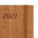 Ежедневник датированный на 2021 BRAUBERG Wood 111426, кожзам, держатель для ручки, А6, коричневый, 100х150 мм