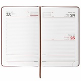 Ежедневник датированный на 2021 BRAUBERG Profile 111383, балакрон, А5, коричневый, 138х213 мм