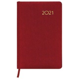 Ежедневник датированный на 2021 BRAUBERG Select 111398, балакрон, А5, красный, 138х213 мм