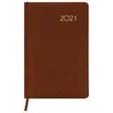 Ежедневник датированный на 2021 BRAUBERG Select 111401, балакрон, А5, коричневый, 138х213 мм