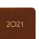 Ежедневник датированный на 2021 BRAUBERG Select 111401, балакрон, А5, коричневый, 138х213 мм