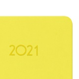 Ежедневник датированный на 2021 BRAUBERG Select 111402, балакрон, А5, желтый, 138х213 мм