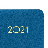 Ежедневник датированный на 2021 BRAUBERG Select 111404, балакрон, А5, голубой, 138х213 мм