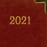 Ежедневник датированный на 2021 BRAUBERG Senator 111410, кожзам, А5, металлические углы, коричневый, 138х213 мм