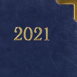 Ежедневник датированный на 2021 BRAUBERG Senator 111411, кожзам, А5, металлические углы, синий, 138х213 мм