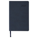 Ежедневник датированный на 2021 BRAUBERG Stylish 111438, кожзам, цветной срез, А5, темно-синий, 138х213 мм