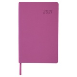 Ежедневник датированный на 2021 BRAUBERG Stylish 111441, кожзам, цветной срез, А5, розовый, 138х213 мм