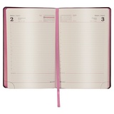 Ежедневник датированный на 2021 BRAUBERG Stylish 111441, кожзам, цветной срез, А5, розовый, 138х213 мм