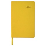 Ежедневник датированный на 2021 BRAUBERG Stylish 111443, кожзам, цветной срез, А5, желтый, 138х213 мм