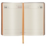 Ежедневник датированный на 2021 BRAUBERG Stylish 111444, кожзам, цветной срез, А5, оранжевый, 138х213 мм
