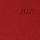 Ежедневник датированный на 2021 BRAUBERG Stylish 111445, кожзам, цветной срез, А5, красный, 138х213 мм