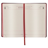 Ежедневник датированный на 2021 BRAUBERG Stylish 111445, кожзам, цветной срез, А5, красный, 138х213 мм