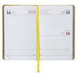 Ежедневник датированный на 2021 BRAUBERG Rainbow 111396, кожзам, цветной срез, А5, желтый, 138х213 мм