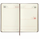 Ежедневник датированный на 2021 BRAUBERG Comodo 111365, кожзам, золотой срез, кремовый блок, А5, коричневый, 138х213 мм