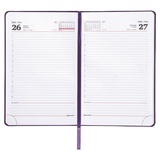 Ежедневник датированный на 2021 BRAUBERG Mosaic 111463, кожзам, карман для ручки, А5, фиолетовый с серым, 138х213 мм