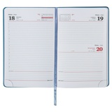 Ежедневник датированный на 2021 BRAUBERG Glance 111477, кожзам, А5, синий, 138х213 мм