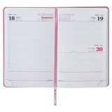 Ежедневник датированный на 2021 BRAUBERG Glance 111478, кожзам, А5, розовый, 138х213 мм