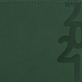 Ежедневник датированный на 2021 BRAUBERG Up 111465, кожзам, софт-тач, держатель для ручки, А5, зеленый, 138х213 мм