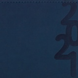 Ежедневник датированный на 2021 BRAUBERG Up 111466, кожзам, софт-тач, держатель для ручки, А5, синий, 138х213 мм