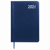 Еженедельник датированный 2021 BRAUBERG Profile 111541, А5, 145х215 мм, балакрон, 64 листа, синий